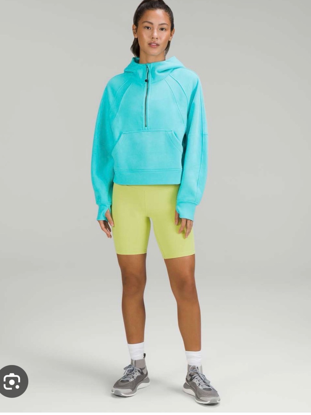 lululemon electric turquoise quarter zip scuba
